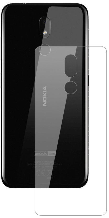 Klare Displayschutzfolie von dipos passend für Nokia 3.2 Rückseite, 9H kratzfest und blasenfrei montiert