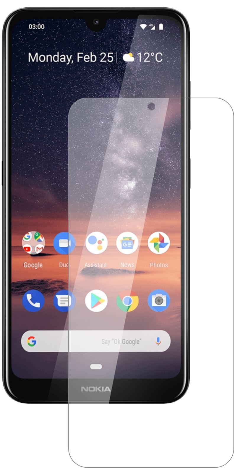 Klare Displayschutzfolie von dipos passend für Nokia 46056, 9H kratzfest und blasenfrei montiert