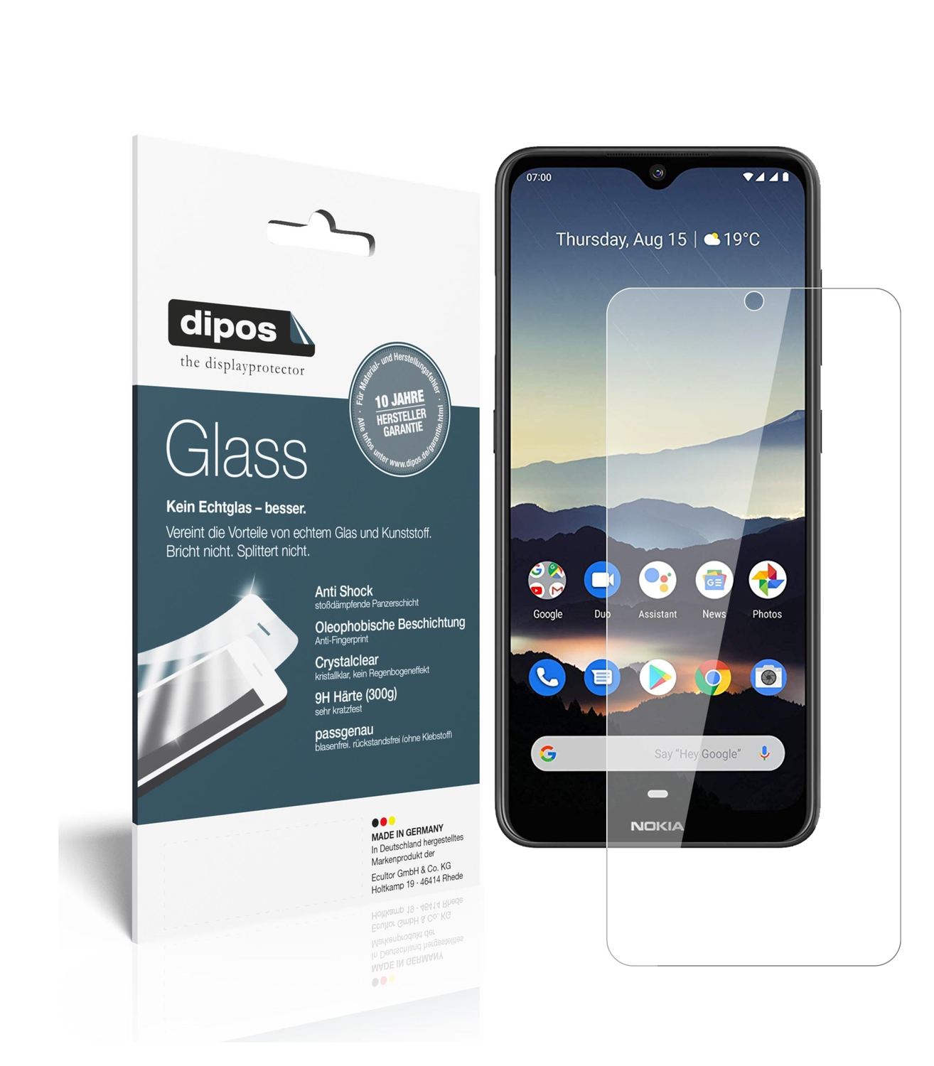 Klare Displayschutzfolie von dipos passend für Nokia 46060, 9H kratzfest und blasenfrei montiert
