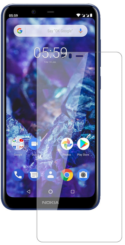Klare Displayschutzfolie von dipos passend für Nokia 5.1 Plus, 9H kratzfest und blasenfrei montiert
