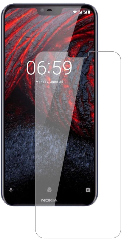 Klare Displayschutzfolie von dipos passend für Nokia 6.1 Plus, 9H kratzfest und blasenfrei montiert