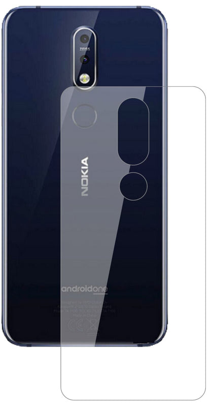 Klare Displayschutzfolie von dipos passend für Nokia X7 (2018) Rückseite, 9H kratzfest und blasenfrei montiert