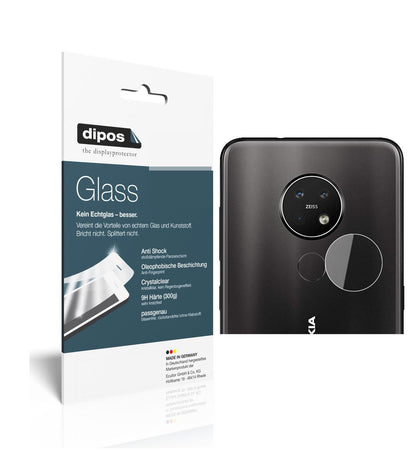 Klare Displayschutzfolie von dipos passend für Nokia 7.2 Kameralinse, 9H kratzfest und blasenfrei montiert