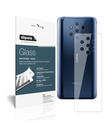 Klare Displayschutzfolie von dipos passend für Nokia 9 PureView Rückseite, 9H kratzfest und blasenfrei montiert