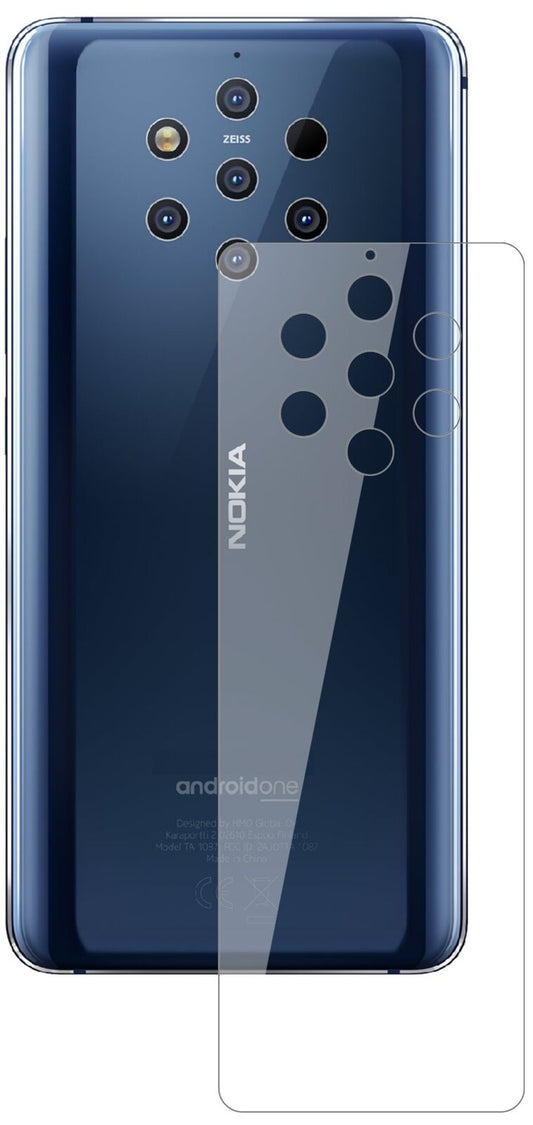 Klare Displayschutzfolie von dipos passend für Nokia 9 PureView Rückseite, 9H kratzfest und blasenfrei montiert