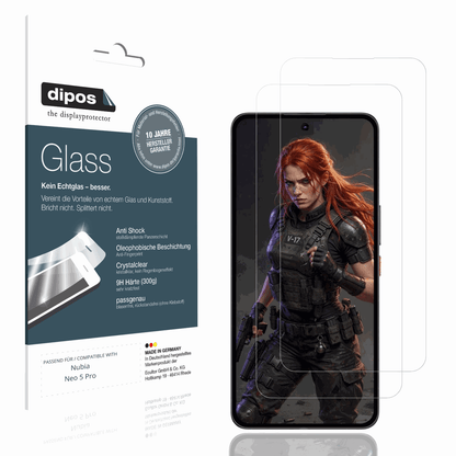 Klare Displayschutzfolie von dipos passend für Nubia Neo 5 Pro, 9H kratzfest und blasenfrei montiert