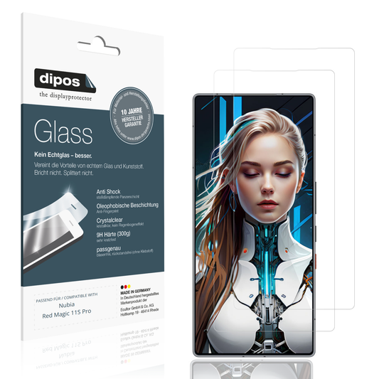 Klare Displayschutzfolie von dipos passend für Nubia Red Magic 11S Pro, 9H kratzfest und blasenfrei montiert