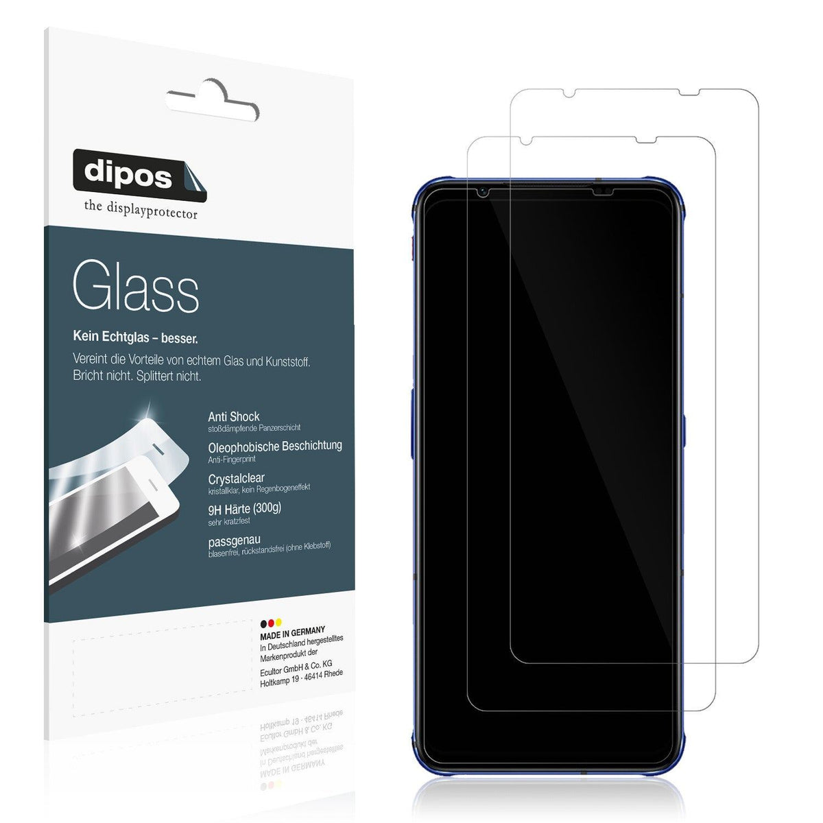 Klare Displayschutzfolie von dipos passend für NUBIA Red Magic7S, 9H kratzfest und blasenfrei montiert