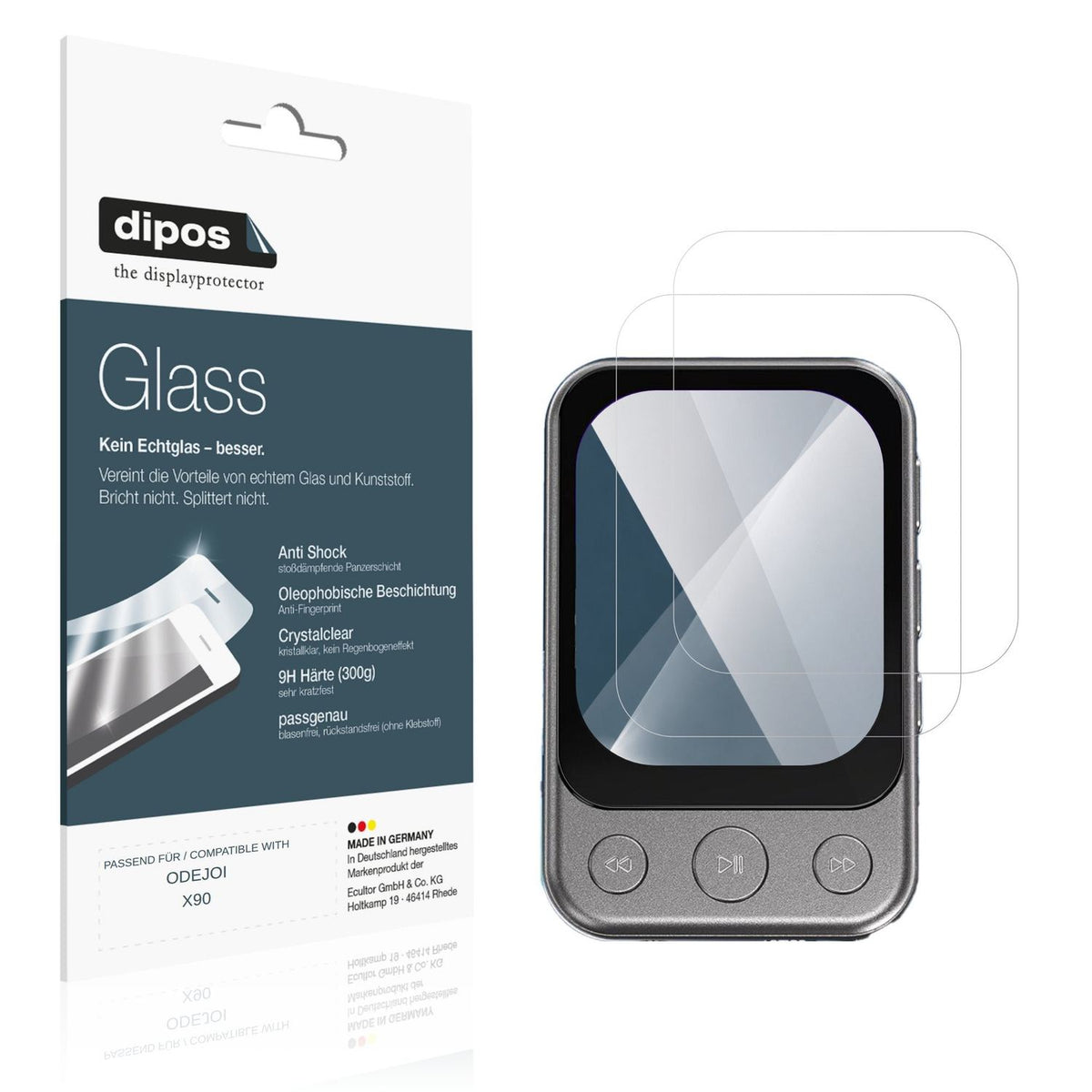 Klare Displayschutzfolie von dipos passend für ODEJOI X90, 9H kratzfest und blasenfrei montiert