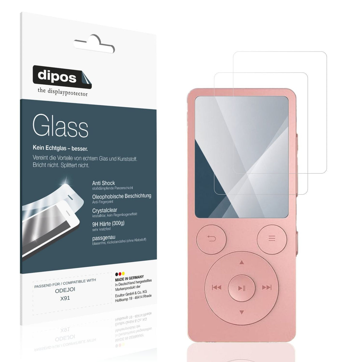 Klare Displayschutzfolie von dipos passend für ODEJOI X91, 9H kratzfest und blasenfrei montiert