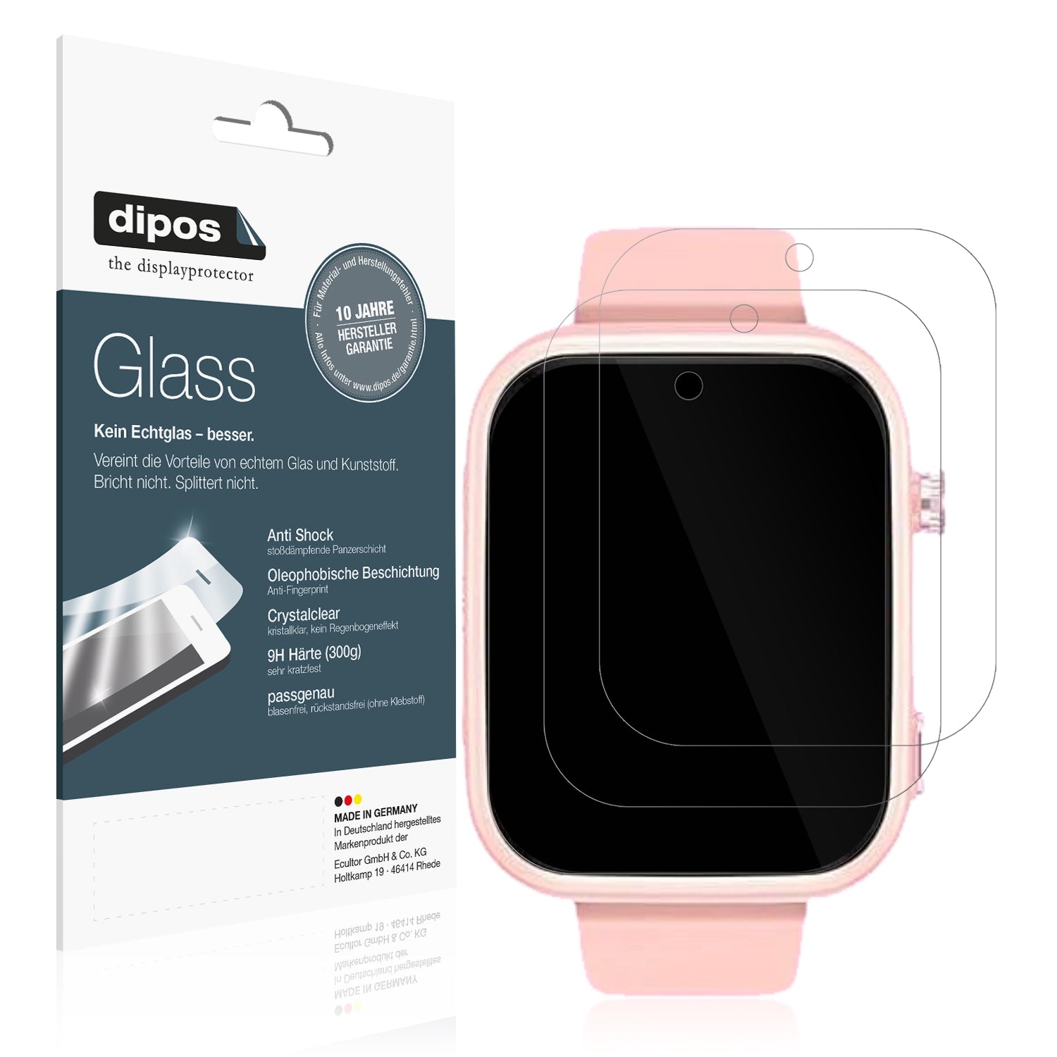 Klare Displayschutzfolie von dipos passend für Okyuk 4G Kids, 9H kratzfest und blasenfrei montiert