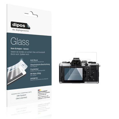 Klare Displayschutzfolie von dipos passend für OM System OM-3 ASTRO, 9H kratzfest und blasenfrei montiert