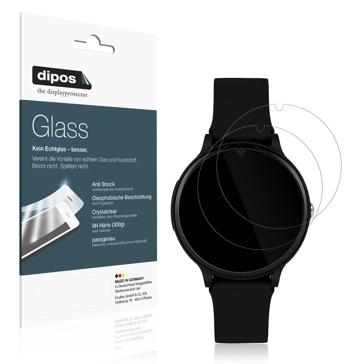 Klare Displayschutzfolie von dipos passend für One2Track Connect One, 9H kratzfest und blasenfrei montiert
