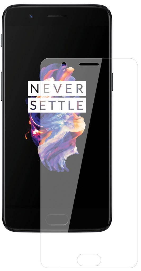 Klare Displayschutzfolie von dipos passend für OnePlus 5, 9H kratzfest und blasenfrei montiert