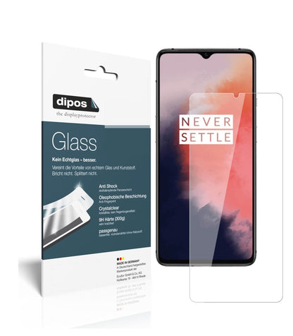 Klare Displayschutzfolie von dipos passend für OnePlus 7T, 9H kratzfest und blasenfrei montiert