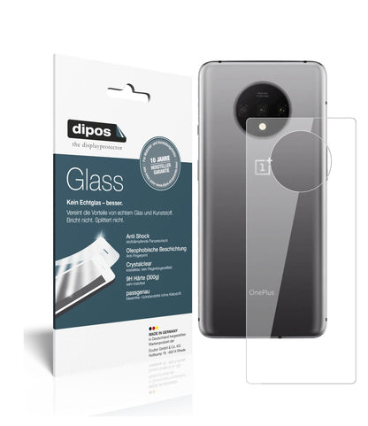 Klare Displayschutzfolie von dipos passend für OnePlus 7T Rückseite, 9H kratzfest und blasenfrei montiert