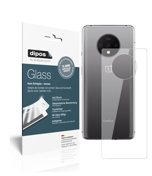 Klare Displayschutzfolie von dipos passend für OnePlus 7T Rückseite, 9H kratzfest und blasenfrei montiert