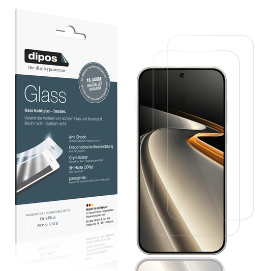 Klare Displayschutzfolie von dipos passend für OnePlus Ace 6 Ultra, 9H kratzfest und blasenfrei montiert