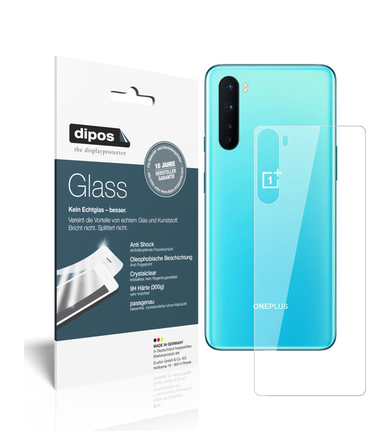 Klare Displayschutzfolie von dipos passend für OnePlus Nord Rückseite, 9H kratzfest und blasenfrei montiert