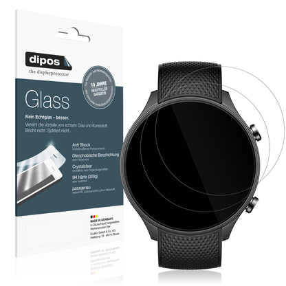Klare Displayschutzfolie von dipos passend für OnePlus Watch 2R, 9H kratzfest und blasenfrei montiert
