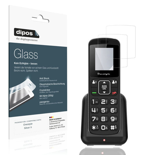 Klare Displayschutzfolie von dipos passend für Onestyle Silver II, 9H kratzfest und blasenfrei montiert