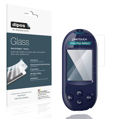 Klare Displayschutzfolie von dipos passend für OneTouch Ultra Plus Reflect, 9H kratzfest und blasenfrei montiert