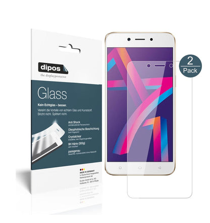 Klare Displayschutzfolie von dipos passend für Oppo A71 2018, 9H kratzfest und blasenfrei montiert
