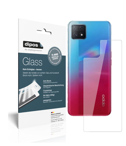 Klare Displayschutzfolie von dipos passend für Oppo A72 5G Rückseite, 9H kratzfest und blasenfrei montiert