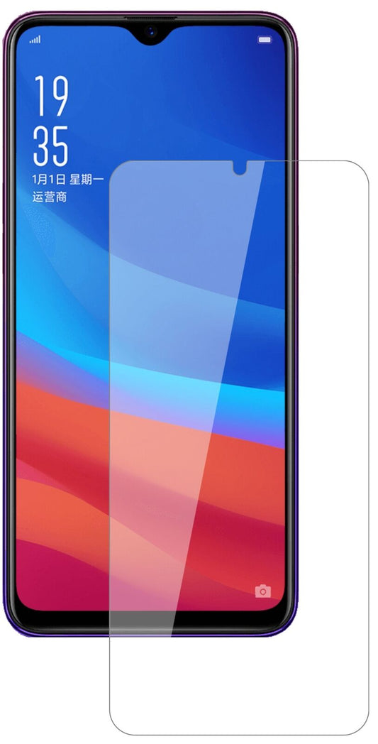 Klare Displayschutzfolie von dipos passend für Oppo A7x, 9H kratzfest und blasenfrei montiert