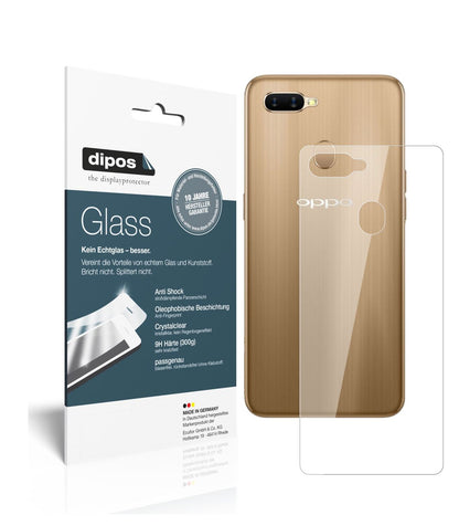 Klare Displayschutzfolie von dipos passend für Oppo AX7 Rückseite, 9H kratzfest und blasenfrei montiert
