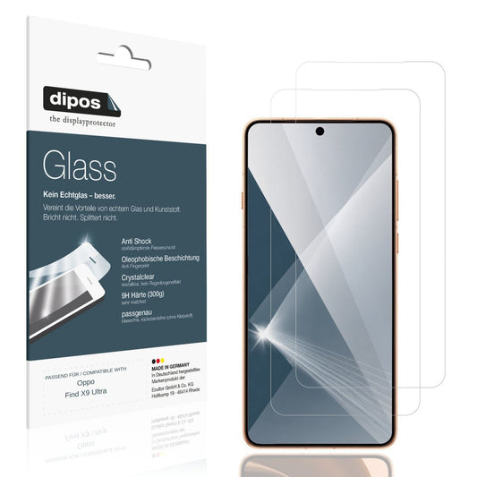 Klare Displayschutzfolie von dipos passend für Oppo Find X9 Ultra, 9H kratzfest und blasenfrei montiert