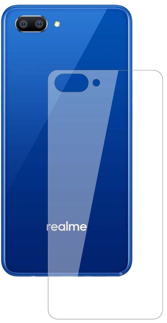 Klare Displayschutzfolie von dipos passend für Oppo Realme C1 Rückseite, 9H kratzfest und blasenfrei montiert
