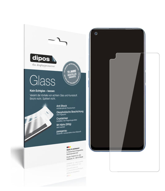 Klare Displayschutzfolie von dipos passend für Oppo Realme Narzo 30 Pro, 9H kratzfest und blasenfrei montiert