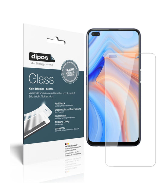 Klare Displayschutzfolie von dipos passend für Oppo Reno4 Z 5G, 9H kratzfest und blasenfrei montiert