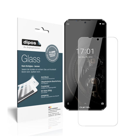 Klare Displayschutzfolie von dipos passend für Oukitel K12, 9H kratzfest und blasenfrei montiert