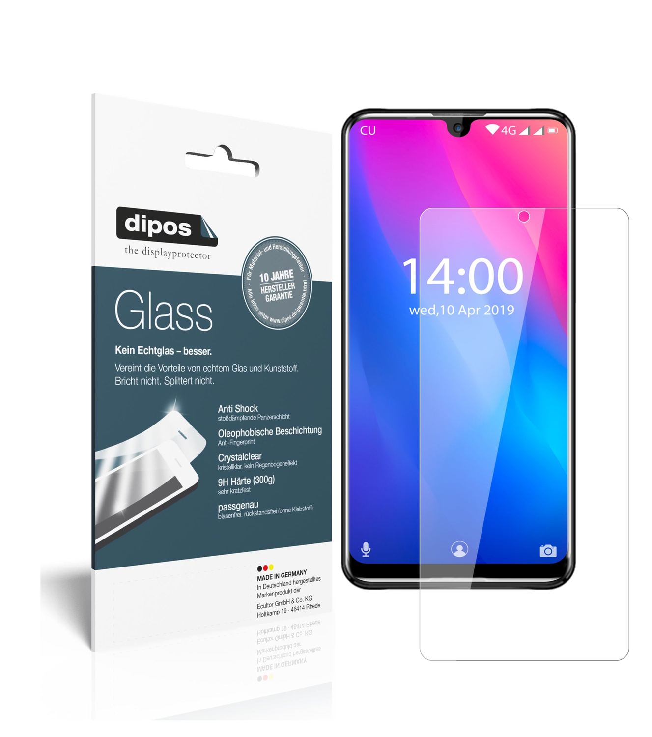 Klare Displayschutzfolie von dipos passend für Oukitel K9, 9H kratzfest und blasenfrei montiert
