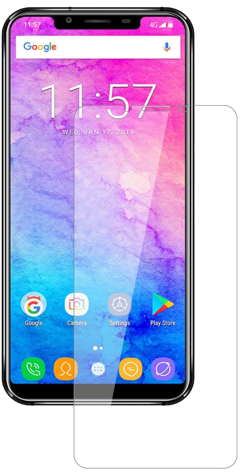Klare Displayschutzfolie von dipos passend für Oukitel U18, 9H kratzfest und blasenfrei montiert