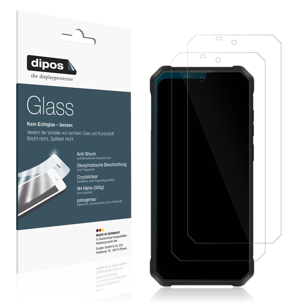 Klare Displayschutzfolie von dipos passend für Oukitel WP53s, 9H kratzfest und blasenfrei montiert