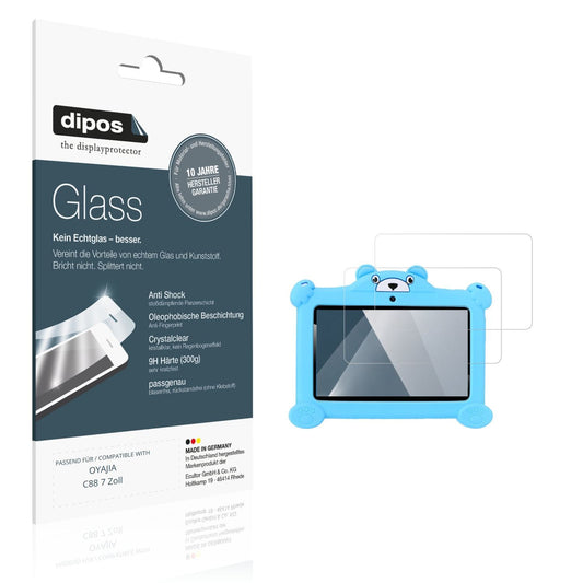 Klare Displayschutzfolie von dipos passend für OYAJIA C88 7 Zoll, 9H kratzfest und blasenfrei montiert