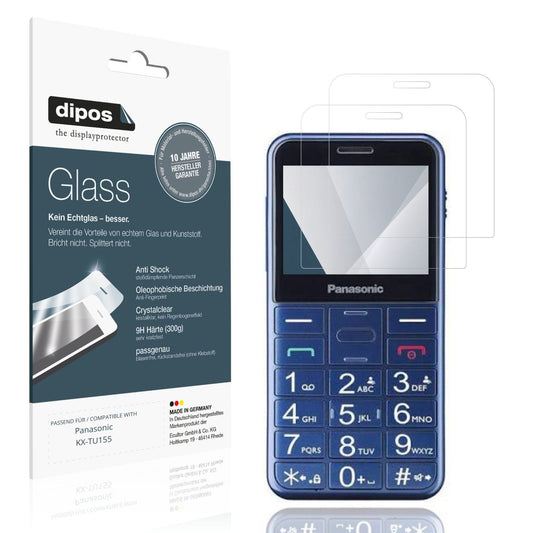 Klare Displayschutzfolie von dipos passend für Panasonic KX-TU155, 9H kratzfest und blasenfrei montiert