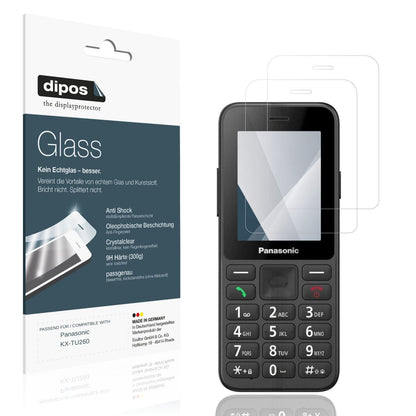 Klare Displayschutzfolie von dipos passend für Panasonic KX-TU260, 9H kratzfest und blasenfrei montiert