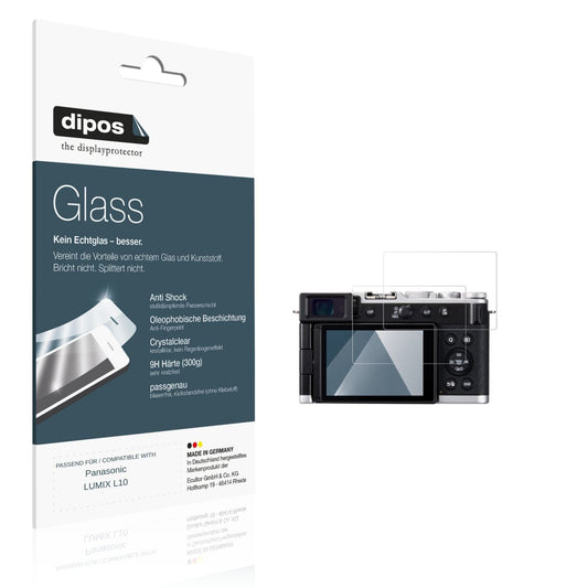 Klare Displayschutzfolie von dipos passend für Panasonic LUMIX L10, 9H kratzfest und blasenfrei montiert