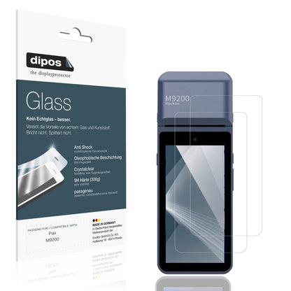 Klare Displayschutzfolie von dipos passend für Pax M9200, 9H kratzfest und blasenfrei montiert