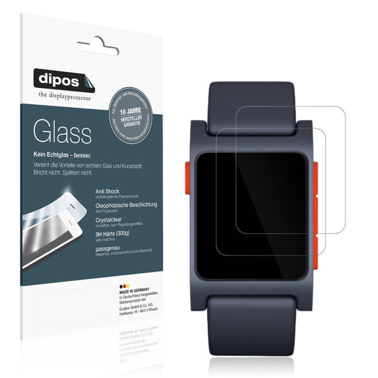 Klare Displayschutzfolie von dipos passend für Pebble 2, 9H kratzfest und blasenfrei montiert