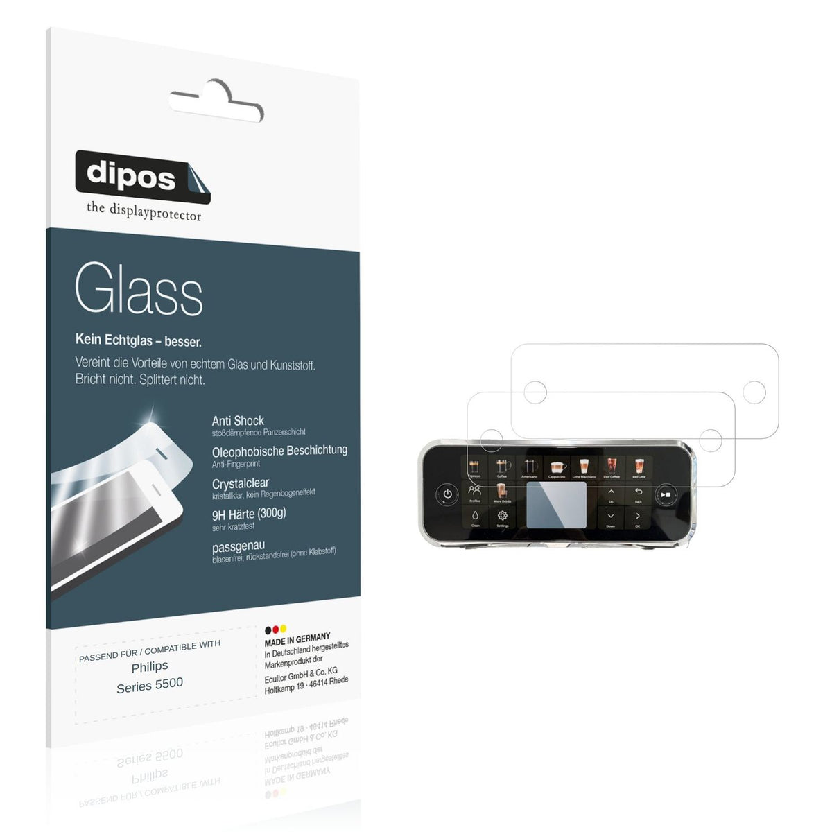 Klare Displayschutzfolie von dipos passend für Philips Series 5500, 9H kratzfest und blasenfrei montiert