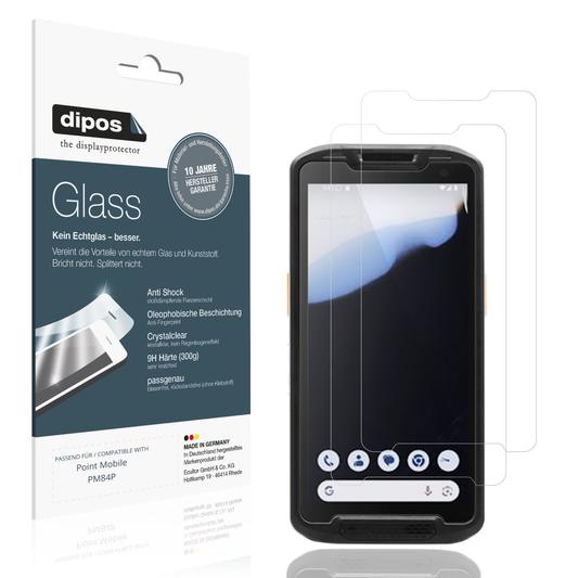 Klare Displayschutzfolie von dipos passend für Point Mobile PM84P, 9H kratzfest und blasenfrei montiert