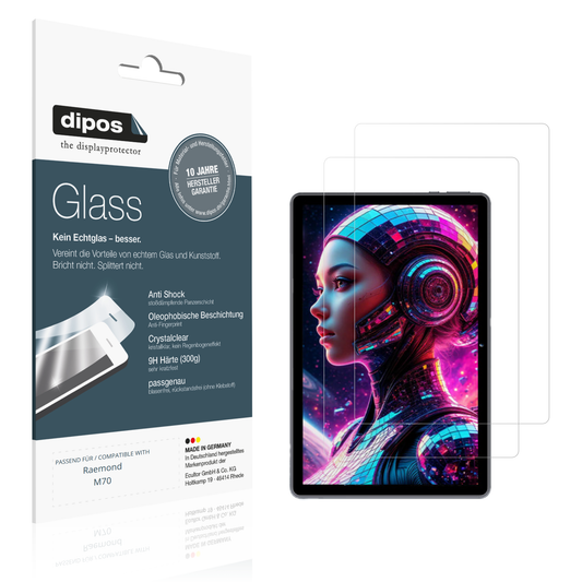 Klare Displayschutzfolie von dipos passend für Raemond M70, 9H kratzfest und blasenfrei montiert