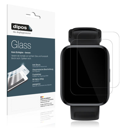 Klare Displayschutzfolie von dipos passend für Realme Watch 3, 9H kratzfest und blasenfrei montiert