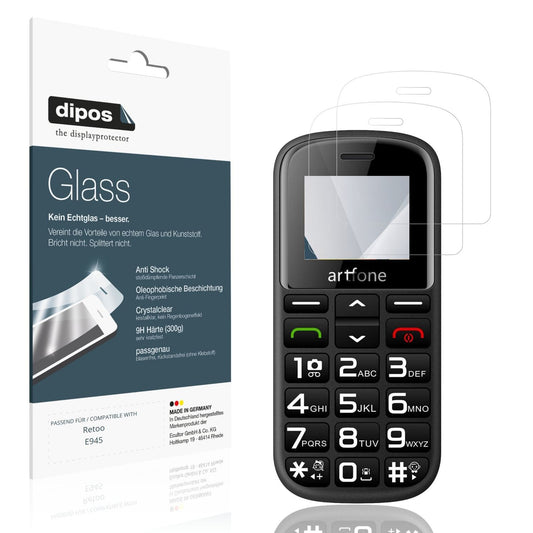 Klare Displayschutzfolie von dipos passend für Retoo E945, 9H kratzfest und blasenfrei montiert