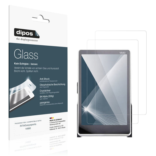Klare Displayschutzfolie von dipos passend für RiToEasysports V680, 9H kratzfest und blasenfrei montiert